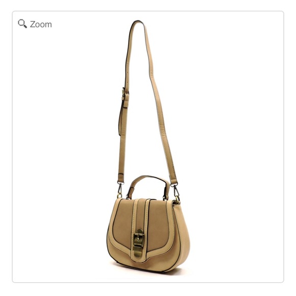 NEW 2 Toned Saddle Satchel Crossbody Bag - Picture 3 of 8